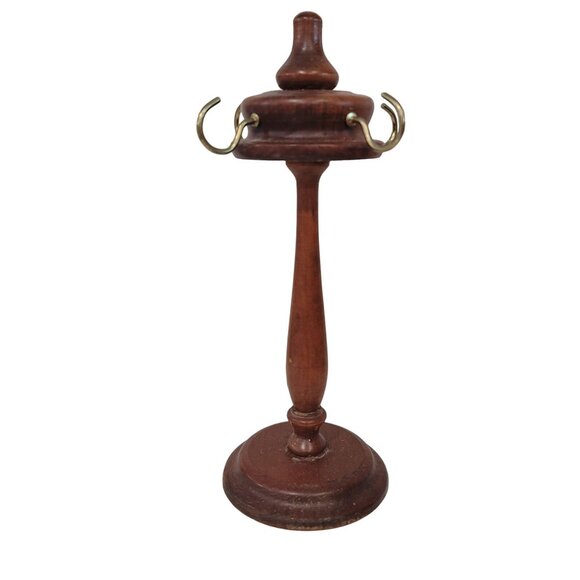 Wooden vintage jewelry stand 11.5" tall. bracelets necklaces and ring holder - Picture 2 of 5